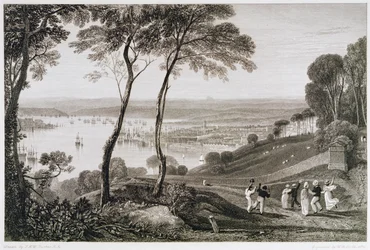 Plymouth Dock vanaf Mount Edgecombe, uit 
